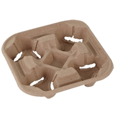 Disposable paper cup holder, 4 holes, 215 x 215 mm, 65 pcs